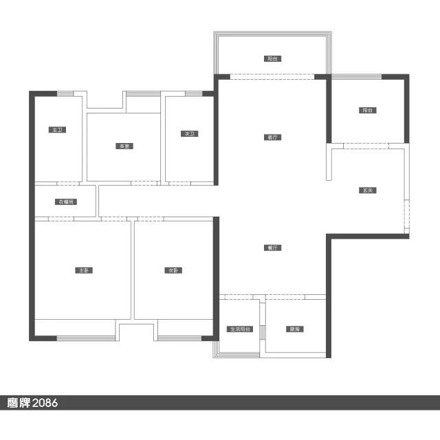 宅家看设计鹰牌2086新中式全屋设计方案(图12)