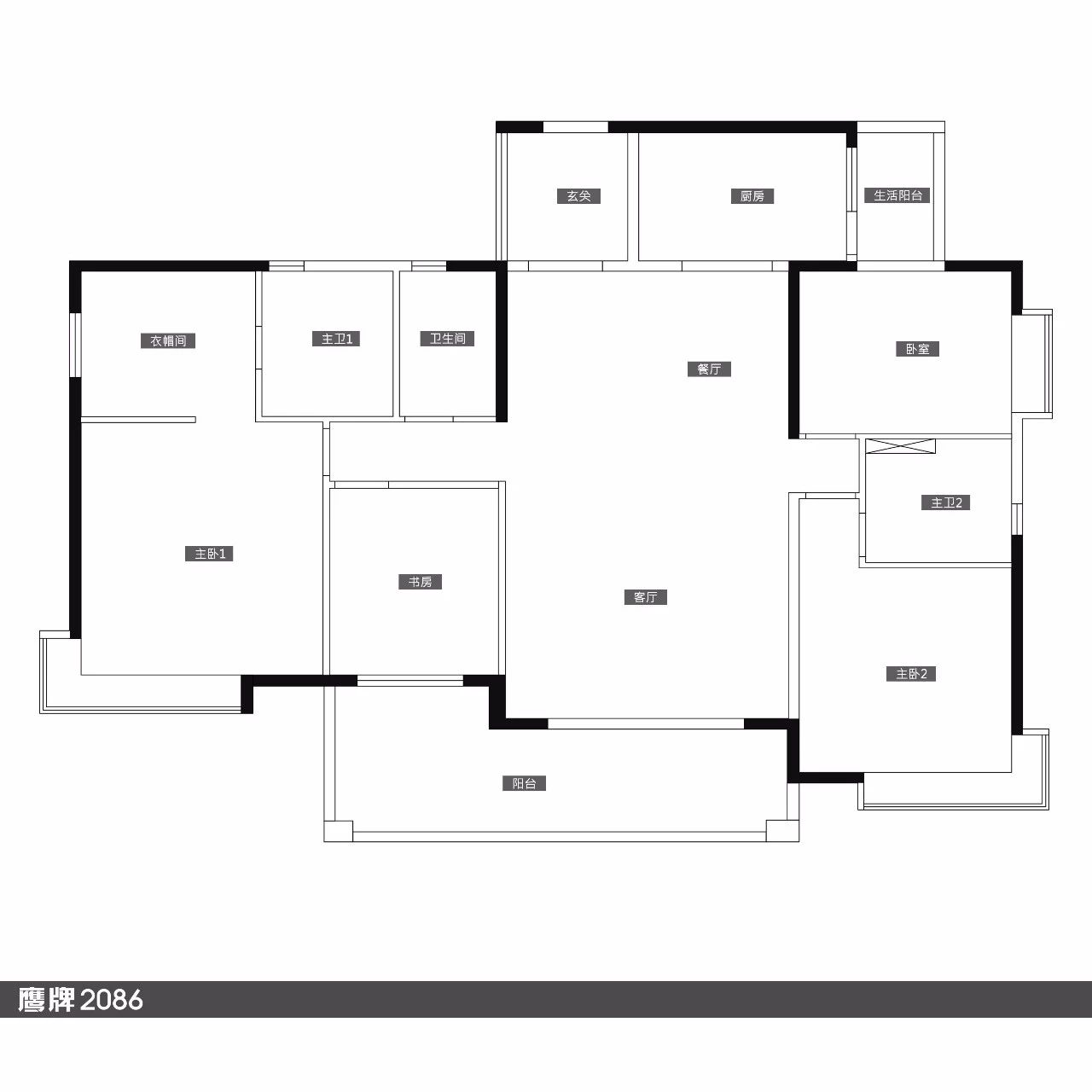 鹰牌2086轻奢风全屋设计方案(图13)