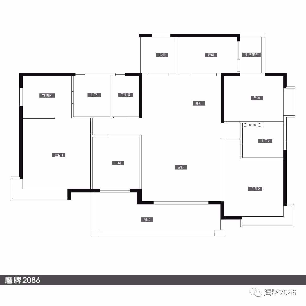 宅家看设计——鹰牌2086现代简约风全屋设计方案(图13)